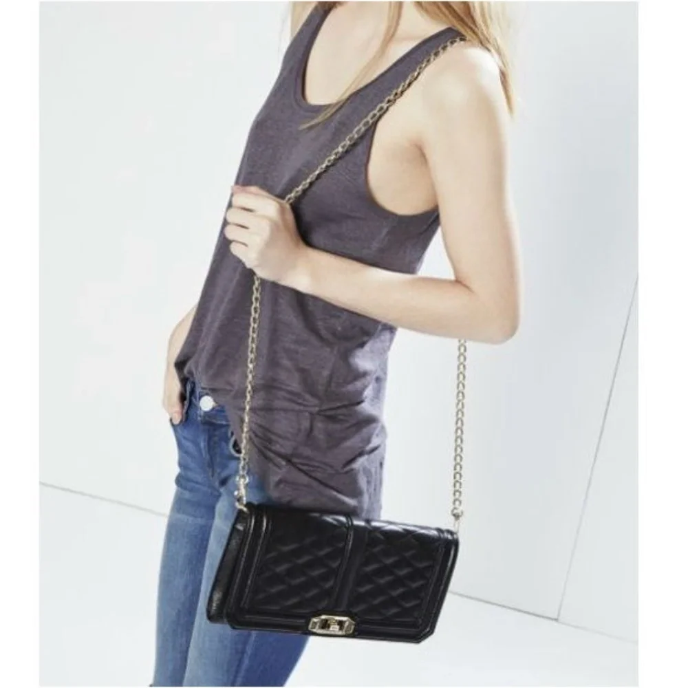 💕REBECCA MINKOFF💕 Black Quilted Love Clutch NWT